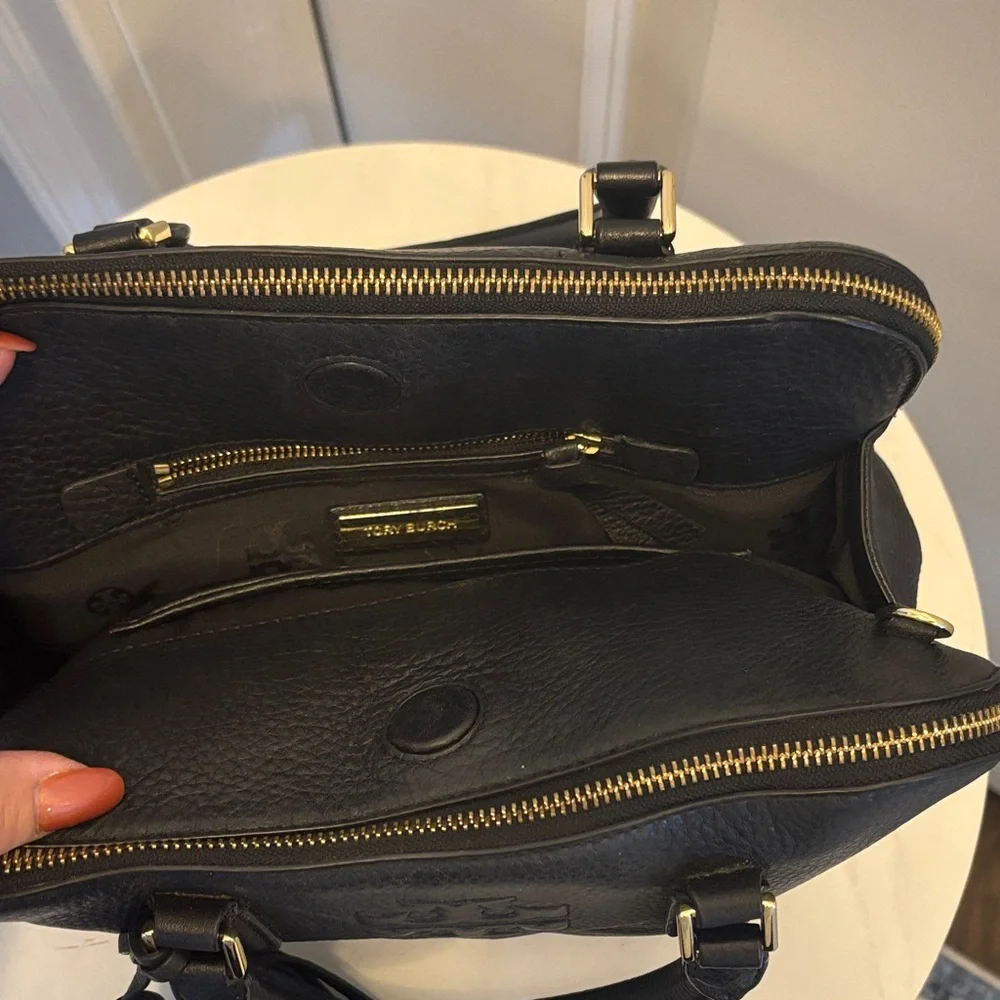Tory Burch Black Leather Satchel with Tassels - Picture 4 of 4